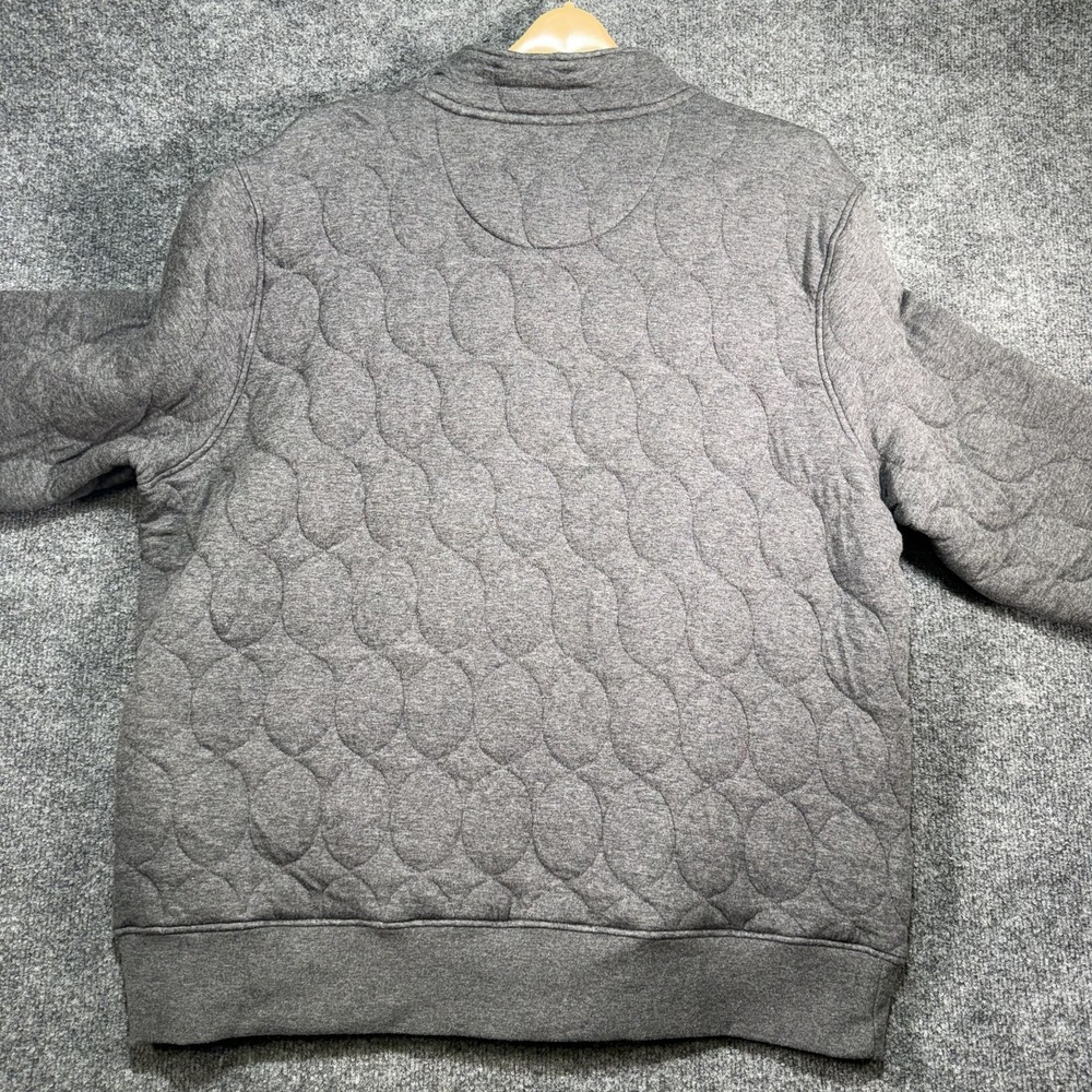 Oak Hill Premium Full Zip Sweater Mens XL Gray 100% Cotton Quilted Double Pocket - Picture 4 of 10